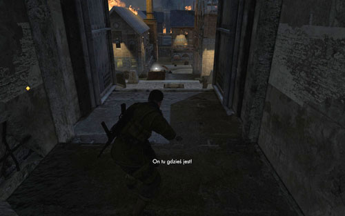 The last obstacle you must face is the main entrance to the flak tower, which will be crowded with German soldiers - Mission 6 - Tiergarten Flak Tower - p. 2 - Walkthrough - Sniper Elite V2 Game Guide & Walkthrough