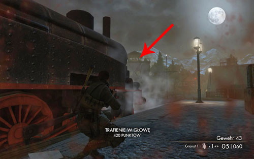 Carefully lean out from behind the locomotive - in the distance you should note a tower with a sniper on it - DLC - Assassinate the Fuhrer - Walkthrough - Sniper Elite V2 Game Guide & Walkthrough