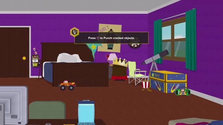 The journal is behind the lamp near Cartmans bed. - Prologue | Main Missions Walkthrough - Main Missions Walkthrough - South Park: The Fractured But Whole Game Guide