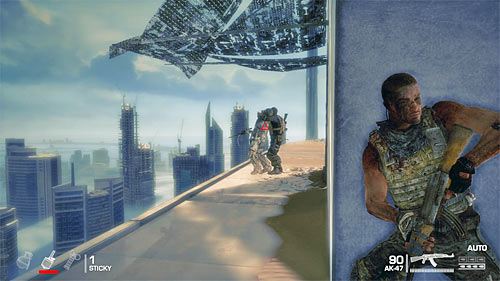 I recommend of course quietly killing local guards, starting with sniper standing at the edge on the left side (screen above) - Chapter XII - Rooftops - p. 1 - Game Walkthrough - Spec Ops: The Line - Game Guide and Walkthrough