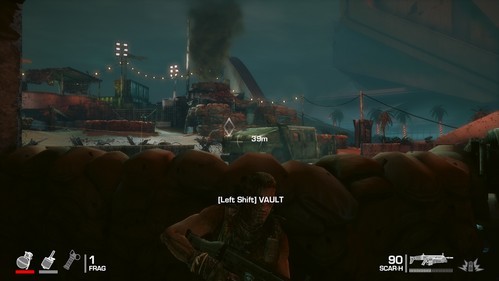 While your companion will be busy shooting at enemies, move along the left wall to the next cover - Chapter XIV - The Bridge - Game Walkthrough - Spec Ops: The Line - Game Guide and Walkthrough