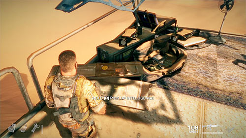 Stay on the place and explore the balcony to the left, finding Intel Item - Radioman Tape - Welcome to Dubai - Chapter II - The Dune - p. 1 - Game Walkthrough - Spec Ops: The Line - Game Guide and Walkthrough