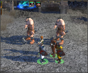 Near the gate you can find a pair of petrified giants (17) - Underhall | Chapter: The Catapults of Underhall - Chapter: The Catapults of Underhall - Spellforce 2: Shadow Wars Game Guide