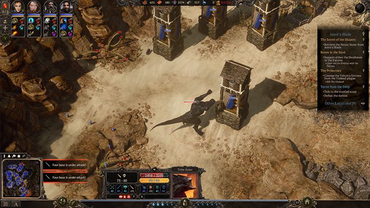 Dont try fighting him - retreat as far as possible and let your guard towers take care of him. - Aonirs Blade - Bones in the Sand | Campaign in SpellForce 3 - Campaign - SpellForce 3 Game Guide