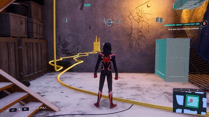 Scan the surroundings and follow the cables - Spider-Man Miles Morales: Underground hideouts - all locations, list - Laboratories and Hideouts - Spider-Man Miles Morales Guide