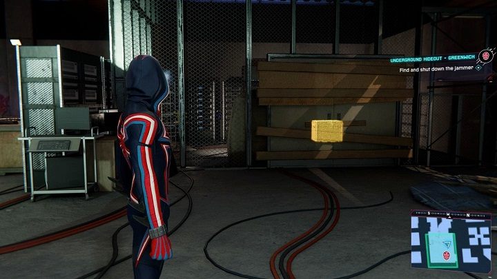 When you get inside, scan your surroundings - Spider-Man Miles Morales: Underground hideouts - all locations, list - Laboratories and Hideouts - Spider-Man Miles Morales Guide