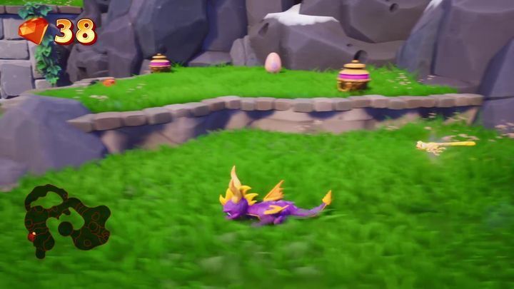 At the top, there is the entrance to Sunny Villa level - Sunrise Spring | Spyro: Year of the Dragon Walkthrough - Sunrise Spring - Spyro Reignited Trilogy Guide
