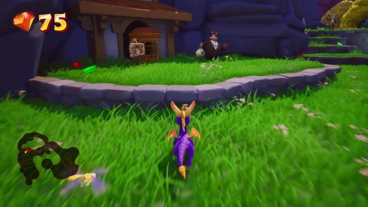 Continue forward to encounter the steps - at the top, there is the Hunter waiting for you - Sunrise Spring | Spyro: Year of the Dragon Walkthrough - Sunrise Spring - Spyro Reignited Trilogy Guide