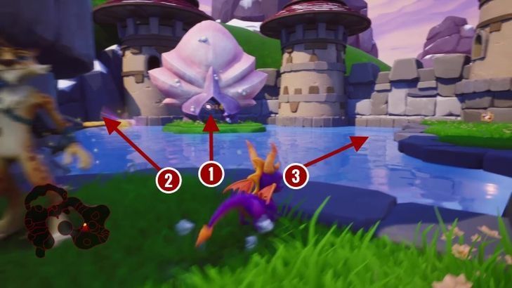 When diving in the lake, you can find another egg along with a considerate number of gems - Sunrise Spring | Spyro: Year of the Dragon Walkthrough - Sunrise Spring - Spyro Reignited Trilogy Guide