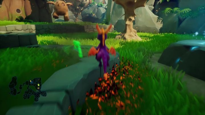 After jumping off the building where the exit from the level is located, you will find a clearing - Zephyr | Spyro 2 Riptos Rage Walkthrough - Autumn Plains - Spyro Reignited Trilogy Guide