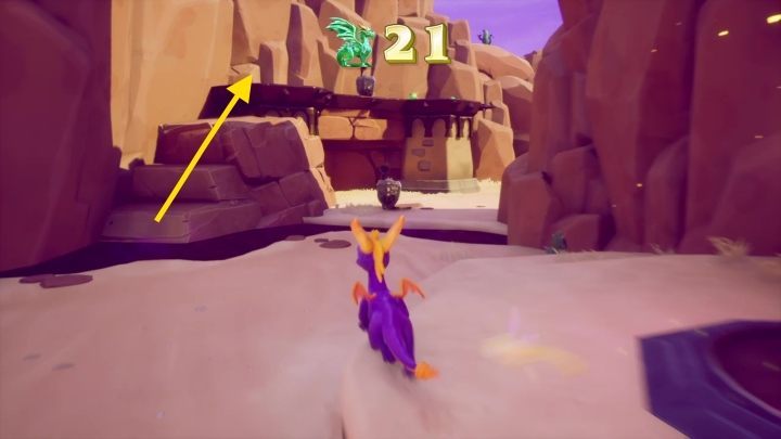 Do not go up the stairs that are located behind the Gnorc - Dry Canyon | Spyro The Dragon Walkthrough - Peace Keeper - Spyro Reignited Trilogy Guide