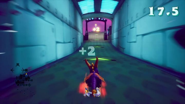 As soon as you see the workers holding the signs, turn towards them - Metro Speedway | Spyro 2 Riptos Rage Walkthrough - Autumn Plains - Spyro Reignited Trilogy Guide