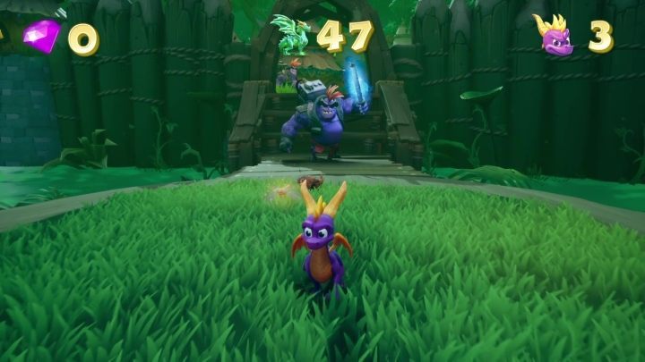 Climb the stairs that were guarded by the Electro Gnorc - Terrace Village | Spyro The Dragon Walkthrough - Beast Makers - Spyro Reignited Trilogy Guide