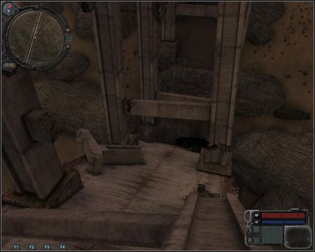 Head towards point 18 on the map, where you will have to connect the canister to the box to the left of the valve (screen) and let the gas into the monsters' lair - Walkthrough - Zaton Quests - Part 2 - Walkthrough - S.T.A.L.K.E.R.: Call of Pripyat - Game Guide and Walkthrough