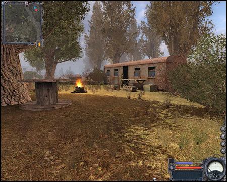 10) Campsite under the tunnel - Once again, you will come across a small group of Freedom Soldiers - The Dark Valley - Maps - part 3 - Walkthrough - S.T.A.L.K.E.R.: Clear Sky - Game Guide and Walkthrough