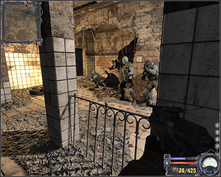 I wouldn't recommend trying to kill the sniper from here, because you'll fail - Hospital - Quests - part 1 - Walkthrough - S.T.A.L.K.E.R.: Clear Sky - Game Guide and Walkthrough