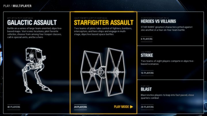 There are 6 available game modes. However, the Arcade Mode, accessed through the main menu, works as a training. - Battlefront 2: Game modes - Tips and advise - Star Wars Battlefront 2 Game Guide