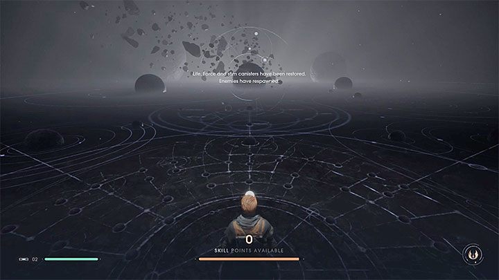 After interacting with each of the meditation points, you can distribute available development points, as well as rest to replenish the health and Force bars - Can you save the state of Fallen Order by yourself? - Exploration - Star Wars Jedi Fallen Order Guide