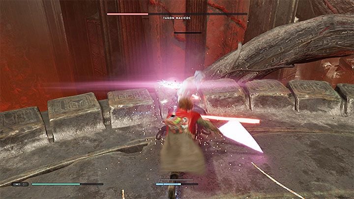 In the second phase (the one that begins after a short cut-scene), expect occasional support from the Nightsister Merrin - Chapter 5 Return to Dathomir and fighting with Malicos | Fallen Order Walkthrough - Main Story - Star Wars Jedi Fallen Order Guide