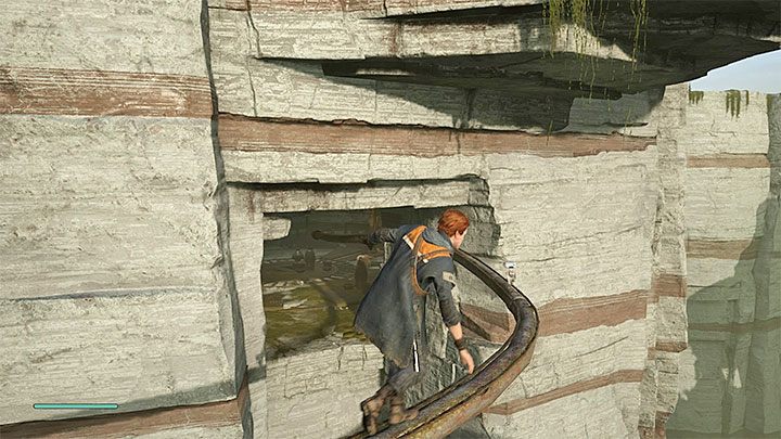 Get on the rail and start walking on it - Chapter 1 Bogano | Fallen Order Walkthrough - Main Story - Star Wars Jedi Fallen Order Guide