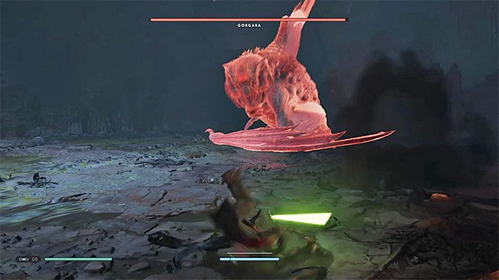 Gorgara can also attack you with its wing - Gorgara | Fallen Order Boss - Bosses - Star Wars Jedi Fallen Order Guide