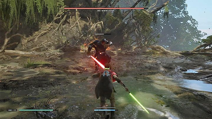 A good tactic is to keep attacking the Ninth Sister to deplete her stamina bar - The Ninth Sister | Fallen Order Boss - Bosses - Star Wars Jedi Fallen Order Guide