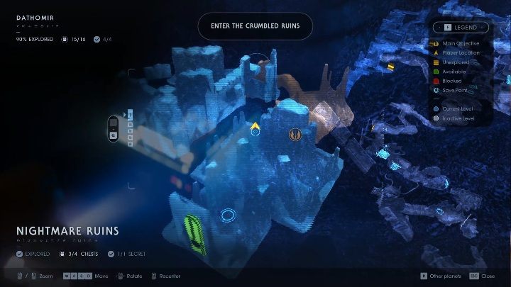 Part of the map: Nightmare Ruins - Encrypted logs in Jedi Fallen Order - Others - Star Wars Jedi Fallen Order Guide