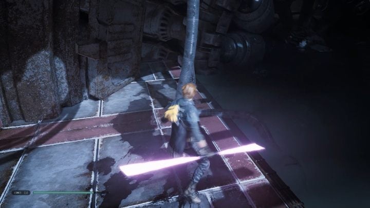 When you reach the next room with a water tank, immediately swim to the other side and cut the cables with your lightsaber - Broken Wing Electrified Water Puzzle - Bogano | Jedi Fallen Order - Riddles - Star Wars Jedi Fallen Order Guide