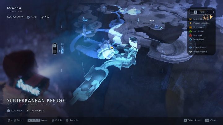 Part of the map: Subterranean Refuge - Secrets in Bogano | Jedi Fallen Order Secrets - Bogano - Star Wars Jedi Fallen Order Guide