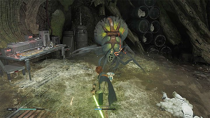 Immediately after getting the improvement, Cal will be attacked by the Wyyyschokk spider - Chapter 3 Kashyyyk | Fallen Order Walkthrough - Main Story - Star Wars Jedi Fallen Order Guide