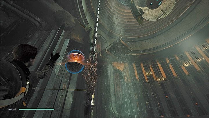 Throw the lantern at the branches shown in the picture - Chapter 3 Tomb of Miktrull | Fallen Order Walkthrough - Main Story - Star Wars Jedi Fallen Order Guide