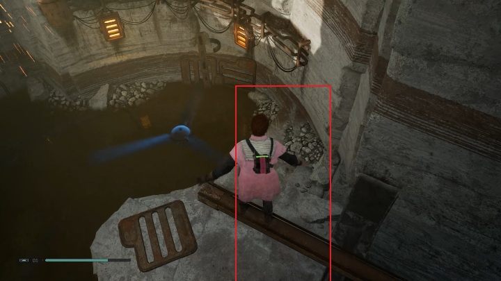 After entering the cave, you need to go down to the shelf presented in the picture above - How to turn the electricity off on Bogano in Jedi Fallen Order? - Riddles - Star Wars Jedi Fallen Order Guide