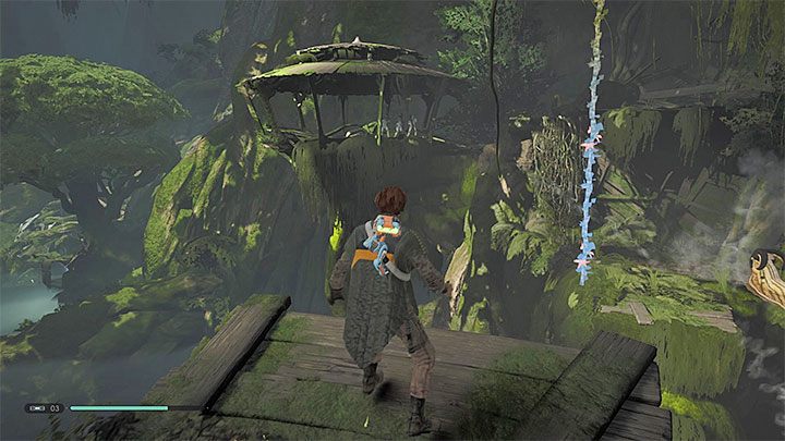 Use Force Pull on the hanging rope - Chapter 4 Return to Kashyyyk | Fallen Order Walkthrough - Main Story - Star Wars Jedi Fallen Order Guide