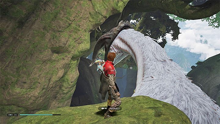 Go to the end of the large branch and press the interaction button to climb the Shyyyos ridge - Chapter 4 Return to Kashyyyk | Fallen Order Walkthrough - Main Story - Star Wars Jedi Fallen Order Guide