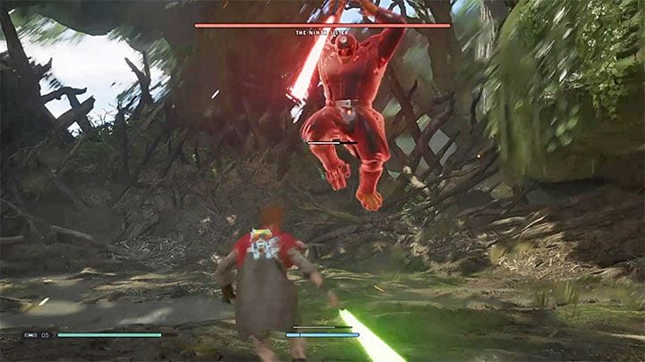 The Ninth Sister fights mainly with her lightsaber - Chapter 4 The Ninth Sister and leaving Kashyyyk | Fallen Order Walkthrough - Main Story - Star Wars Jedi Fallen Order Guide