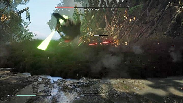 The third phase starts unofficially when the boss has 1/3 of her health bar left - Chapter 4 The Ninth Sister and leaving Kashyyyk | Fallen Order Walkthrough - Main Story - Star Wars Jedi Fallen Order Guide