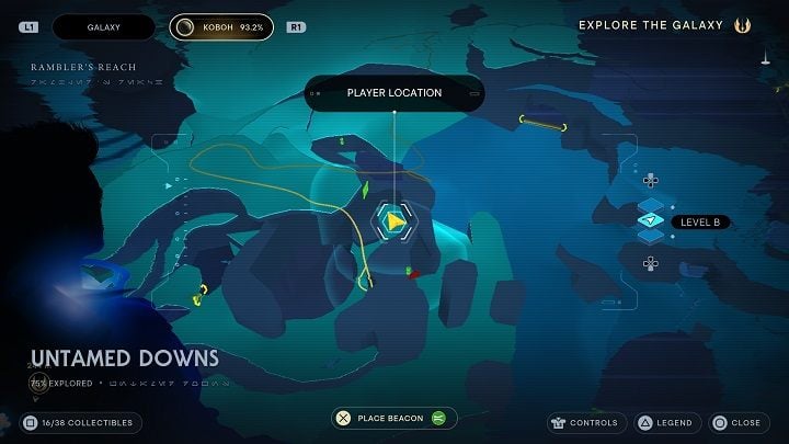 Run towards the white tower and jump down - Jedi Survivor: Untamed Downs - list of secrets (part 1) - Koboh - Star Wars Jedi Survivor guide