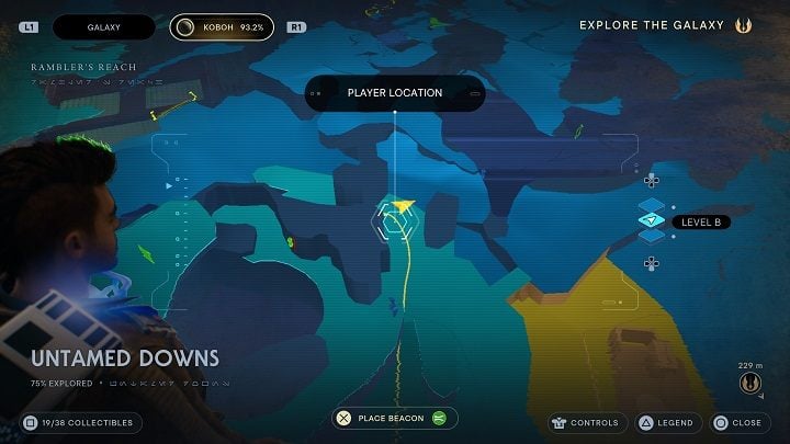 At the bottom is a chest, which you will open by shooting the fuse directly behind it - Jedi Survivor: Untamed Downs - list of secrets (part 1) - Koboh - Star Wars Jedi Survivor guide