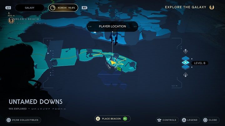 Get through the green barrier nearby and then head left - Jedi Survivor: Untamed Downs - list of secrets (part 2) - Koboh - Star Wars Jedi Survivor guide