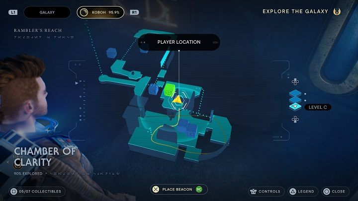 The echo (final one in this zone) is behind the door - Jedi Survivor: Chamber of Clarity - list of secrets - Koboh - Star Wars Jedi Survivor guide