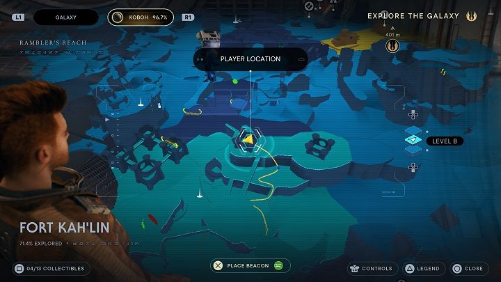 After landing on the shelf, go to the building on the left - Jedi Survivor: Fort KahLin - list of secrets - Koboh - Star Wars Jedi Survivor guide