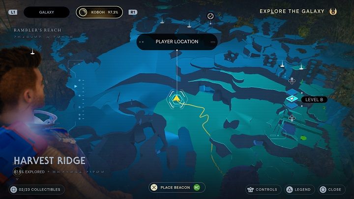 Slightly farther away from Seed Pods #4-6 there is another plant - look on the border between Harvest Ridge and Untamed Downs - Jedi Survivor: Harvest Ridge - list of secrets - Koboh - Star Wars Jedi Survivor guide