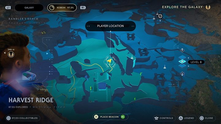 Climb upstairs using the shortcut not far from Moldy Depths - Jedi Survivor: Harvest Ridge - list of secrets - Koboh - Star Wars Jedi Survivor guide