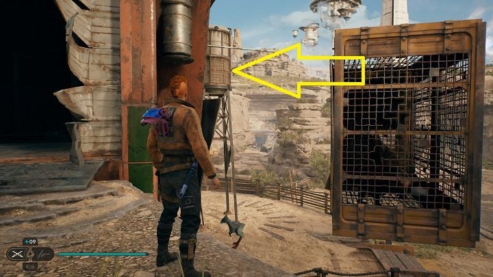 Go back outside and this time climb to the roof of the building - Jedi Survivor: Harvest Ridge - list of secrets - Koboh - Star Wars Jedi Survivor guide