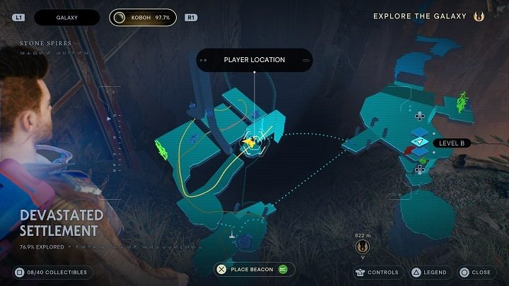 Leave the chamber and take the path up the hill outside - Jedi Survivor: Devastated Settlement - list of secrets (Part 1) - Koboh - Star Wars Jedi Survivor guide