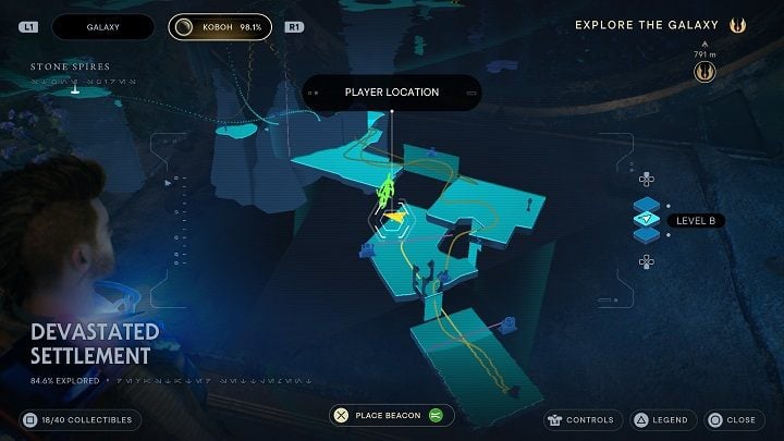 Return to the previous chamber and you should spot another trapped treasure - Jedi Survivor: Devastated Settlement - list of secrets (Part 1) - Koboh - Star Wars Jedi Survivor guide