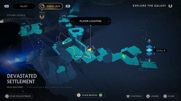 Go left to enter the next room - Jedi Survivor: Devastated Settlement - list of secrets (part 2) - Koboh - Star Wars Jedi Survivor guide