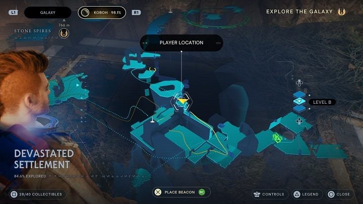 Use the Ascension Cable to reach the nearby vines - Jedi Survivor: Devastated Settlement - list of secrets (part 2) - Koboh - Star Wars Jedi Survivor guide