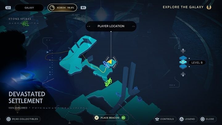 Use BD-1's grinder to destroy a growth on the left (looking from the entrance) - Jedi Survivor: Devastated Settlement - list of secrets (part 2) - Koboh - Star Wars Jedi Survivor guide