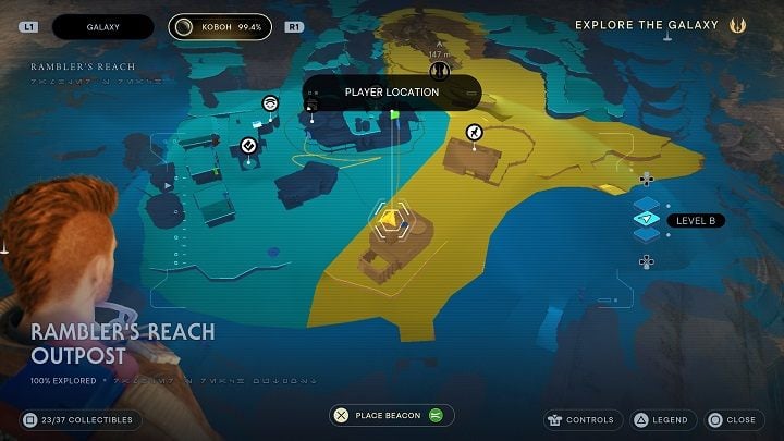 You will find a Priorite Shard - Jedi Survivor: Ramblers Reach Outpost - list of secrets (part 2) - Koboh - Star Wars Jedi Survivor guide